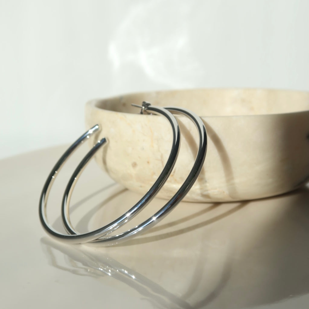Silver Classy Hoops no2
